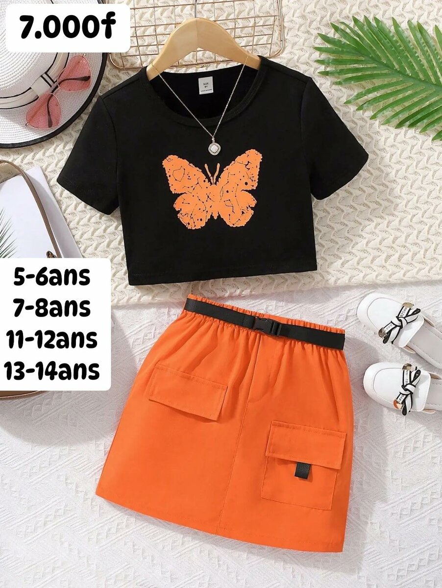 Tenue chic top et jupe pour fille