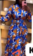 Robe à boutons et col bleu
