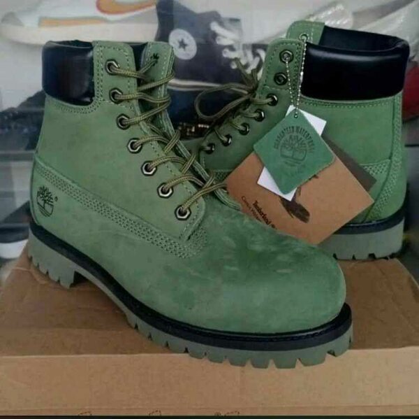 Bottes en cuir vert pour hommes