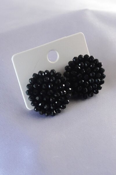 Boucles d'oreilles perles noires