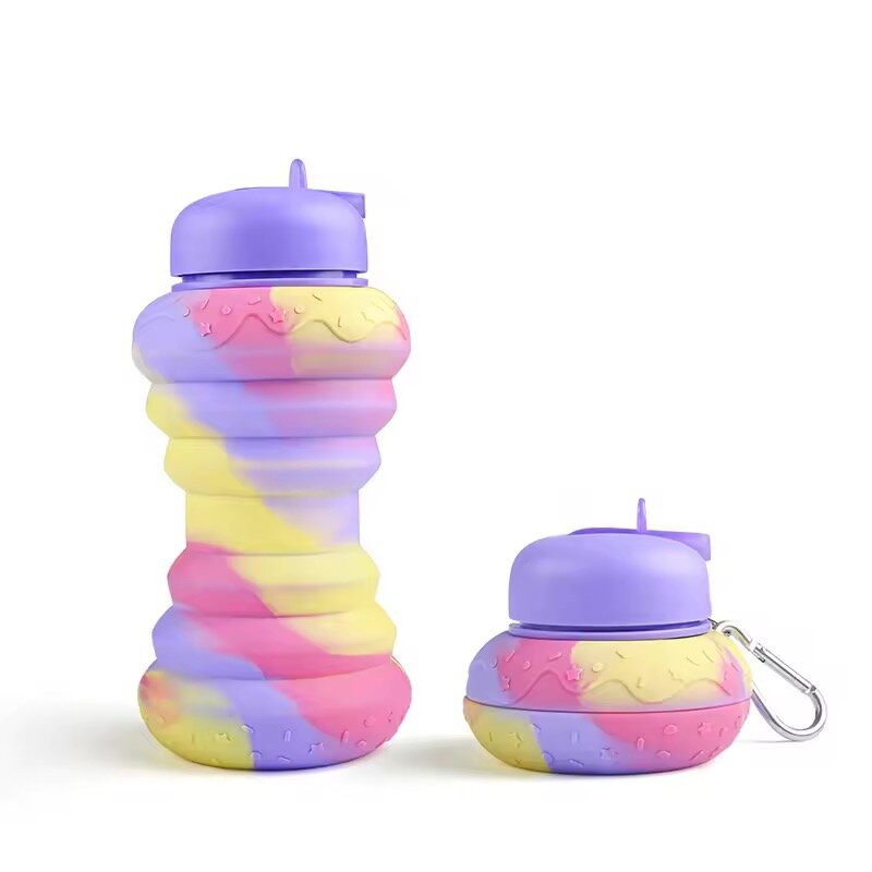Gourde pliable colorée silicone