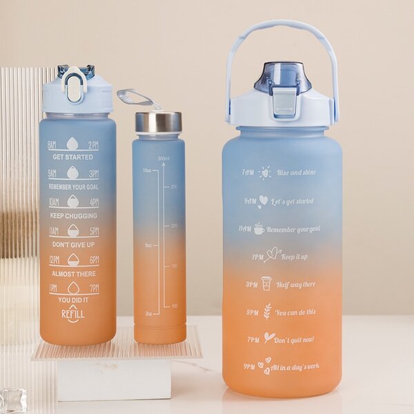 3in1 plastic water bottles 2L, 750ml & 300ml