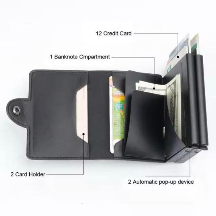 Porte-cartes RFID en cuir