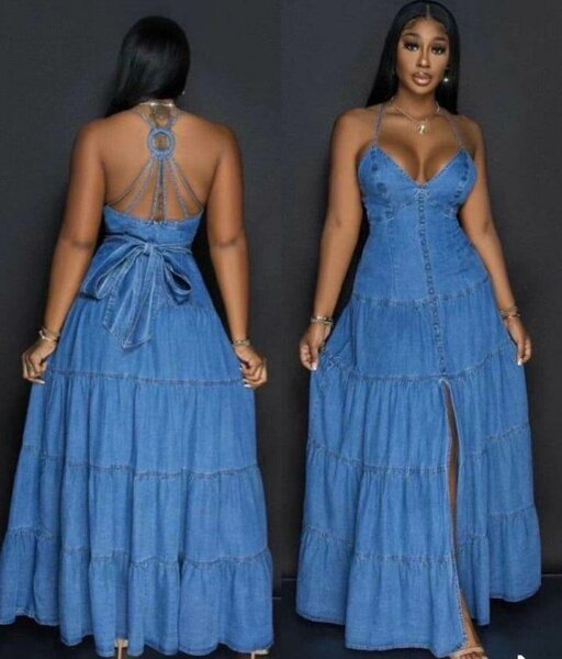 Robe Longue en Jean Élégante