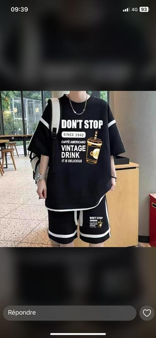 Ensemble T-shirt et short homme "Don't Stop"