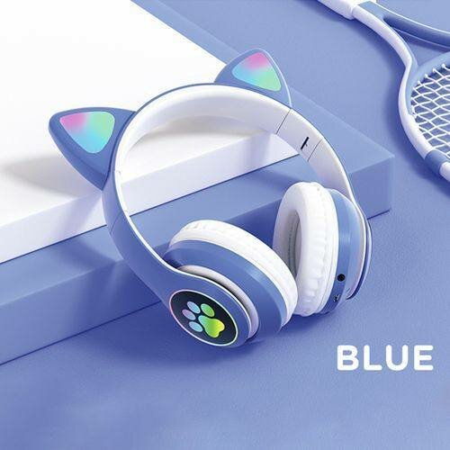 Casque lumineux bleu