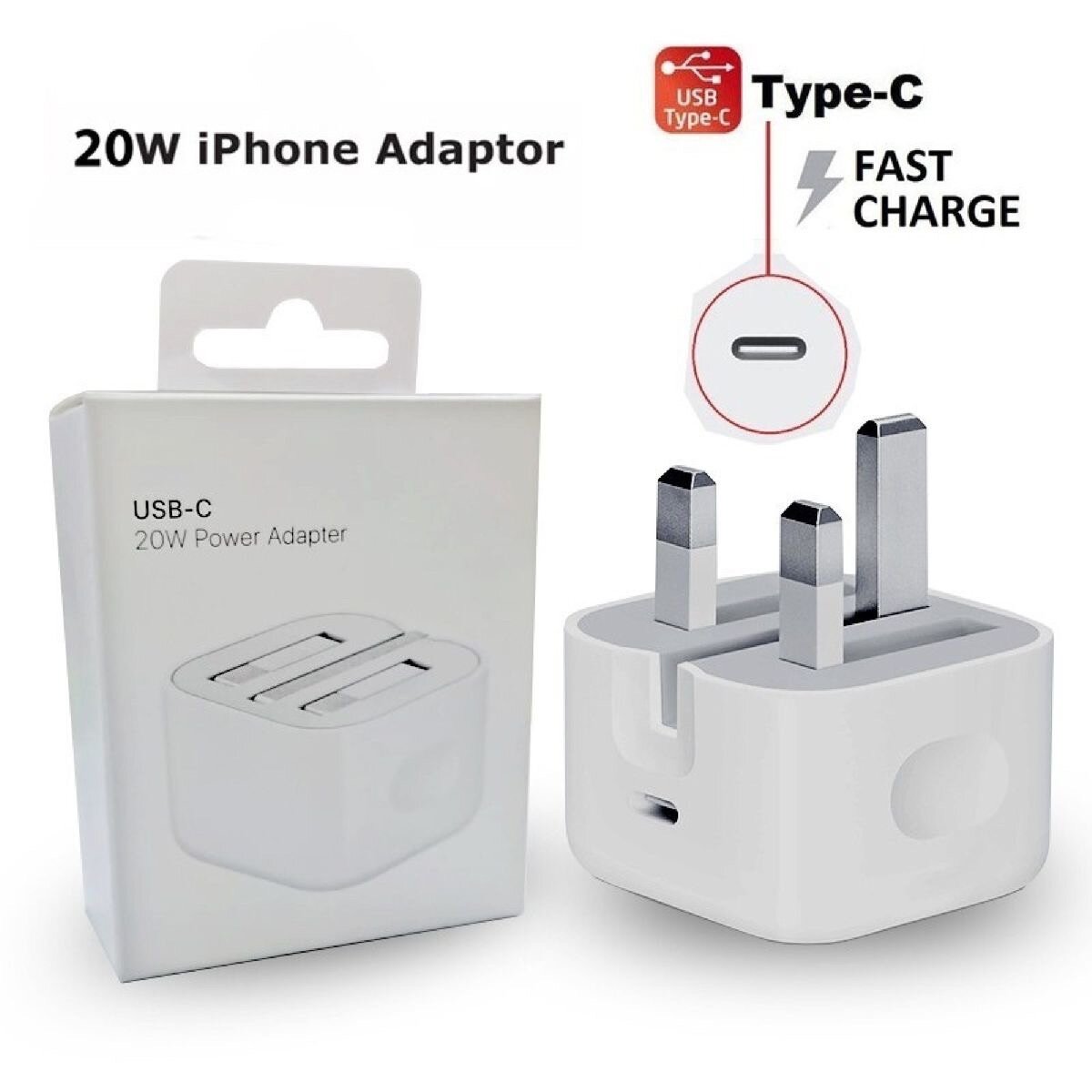 ORIGINAL IPHONE TYPE C CHARGERS (3 PINS)