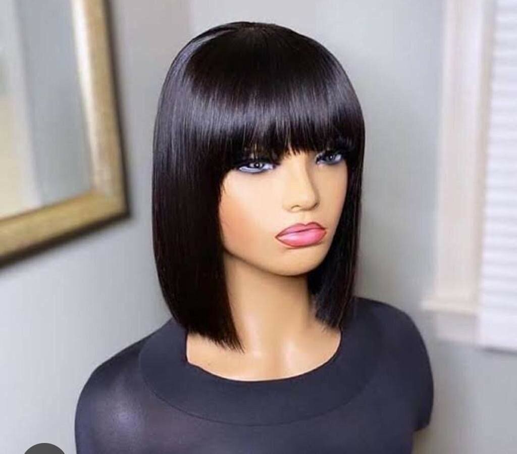Jerry curls and a bangs wigs