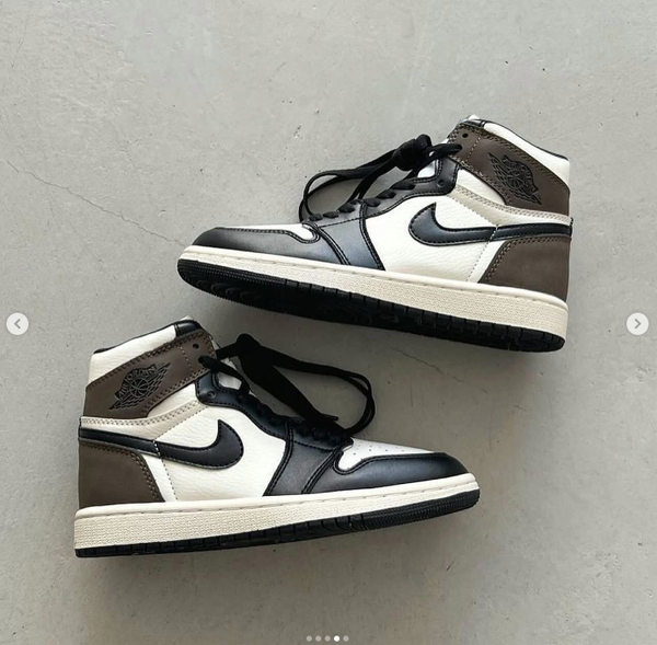 Кроссовки Jordan 1 Retro High черный,белый,коричневый