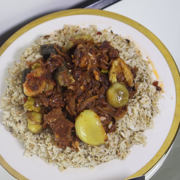 Du riz lafri à la viande
