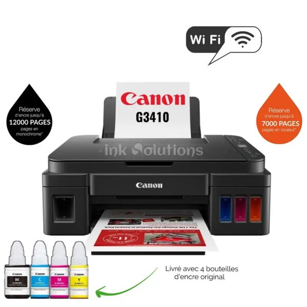 Imprimante Canon Multifonction G3410 avec système d'encre