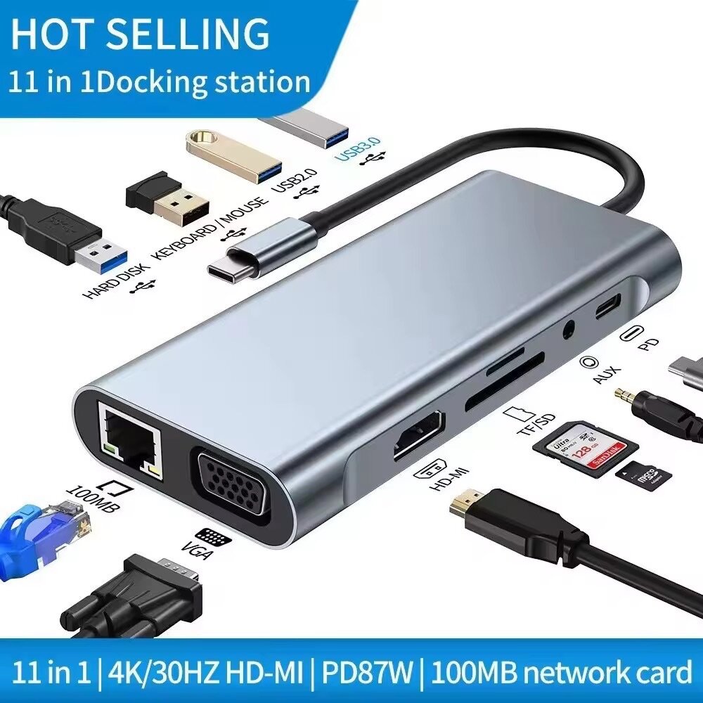 Station d'accueil 11 en 1 USB-C HDMI