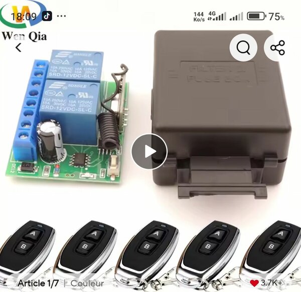 Récepteur et télécommande sans fil