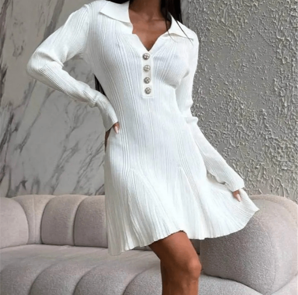 Robe pull blanche élégante
