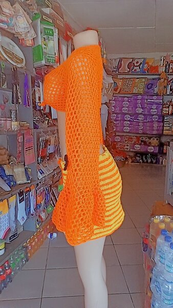Set crochet orange vibrant