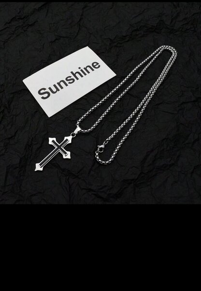 Collier croix en acier inoxydable