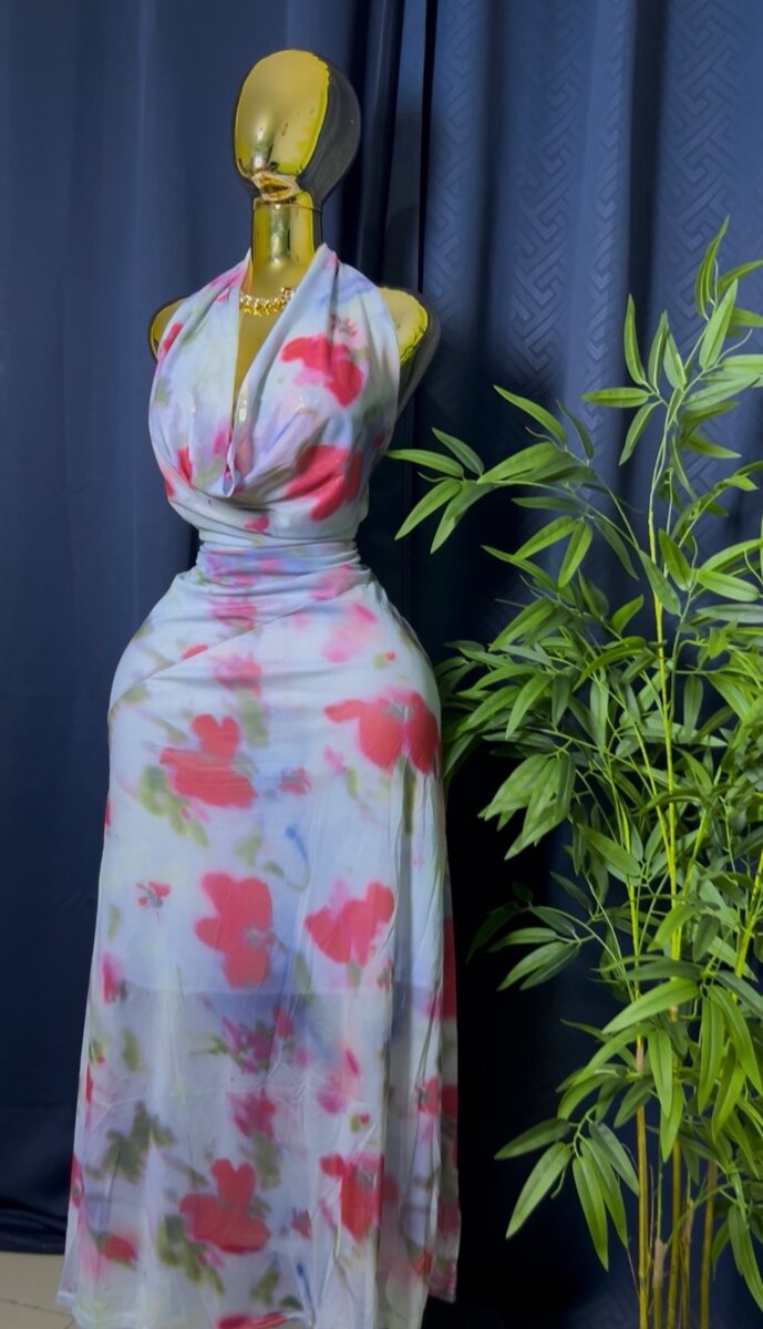 Robe Longue Évasée Fleurie