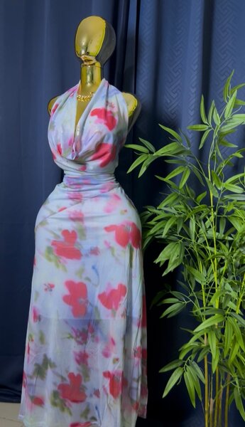Robe Longue Évasée Fleurie