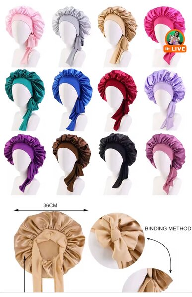Bonnet en satin réglable