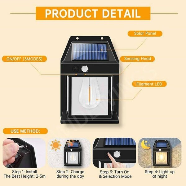 Lampe solaire murale LED