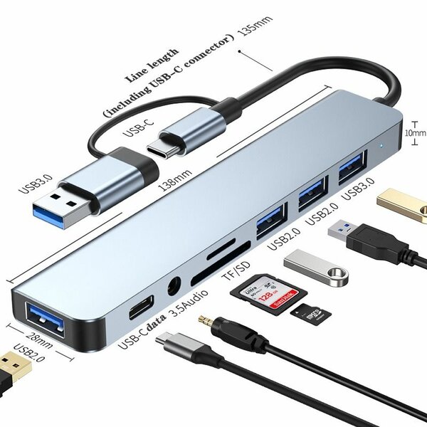 Hub USB C 8-en-1 Multifonction