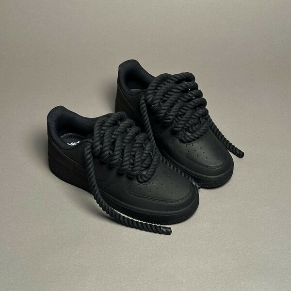 NIKE AIRFORCE BIG LACE ALL BLACK