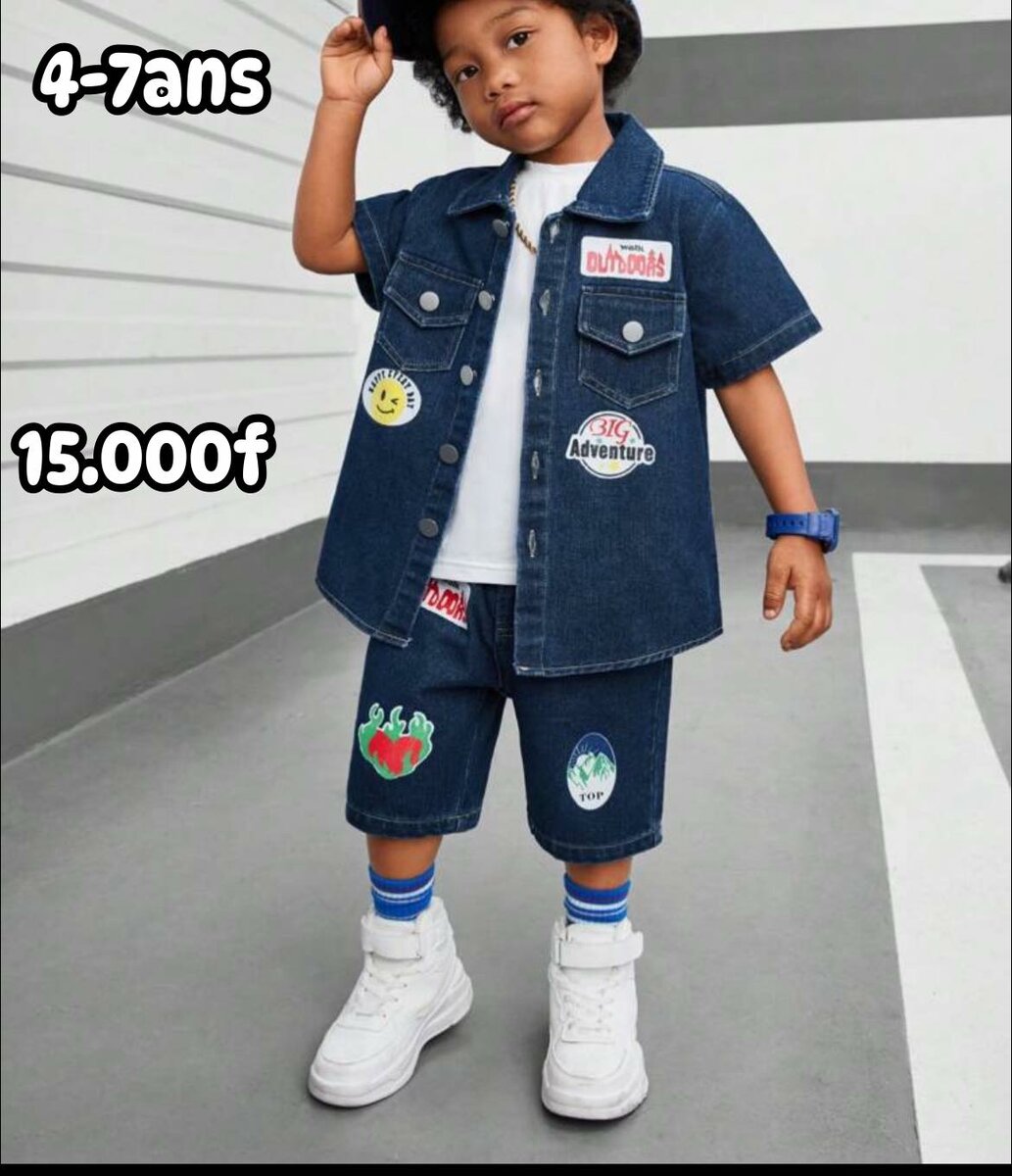 Ensemble en jean pour garçon de 4 à 7 an