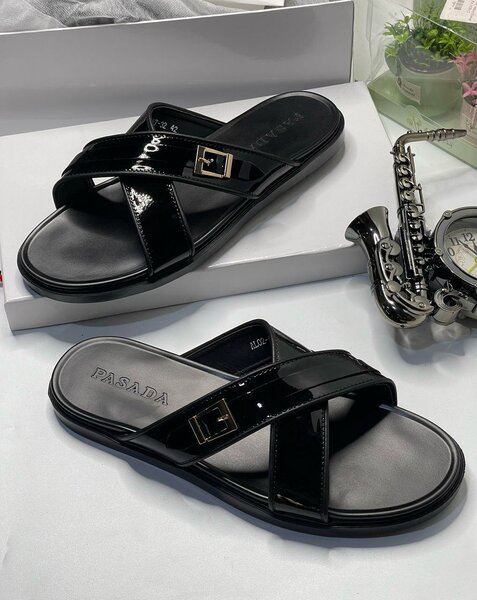 Leather slippers