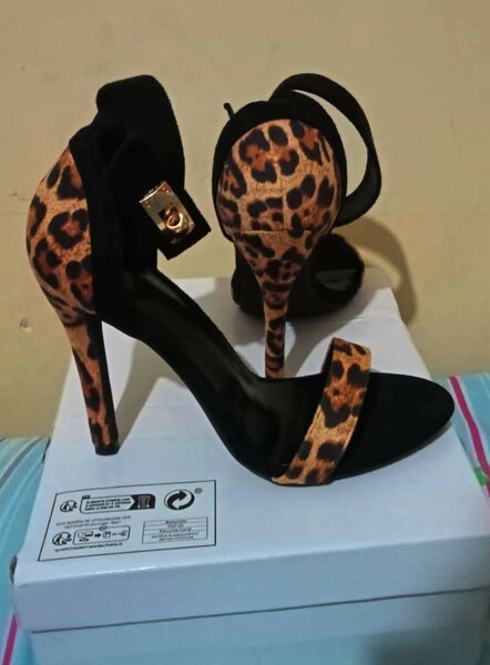 Stiletto heeled ankle strap sandals