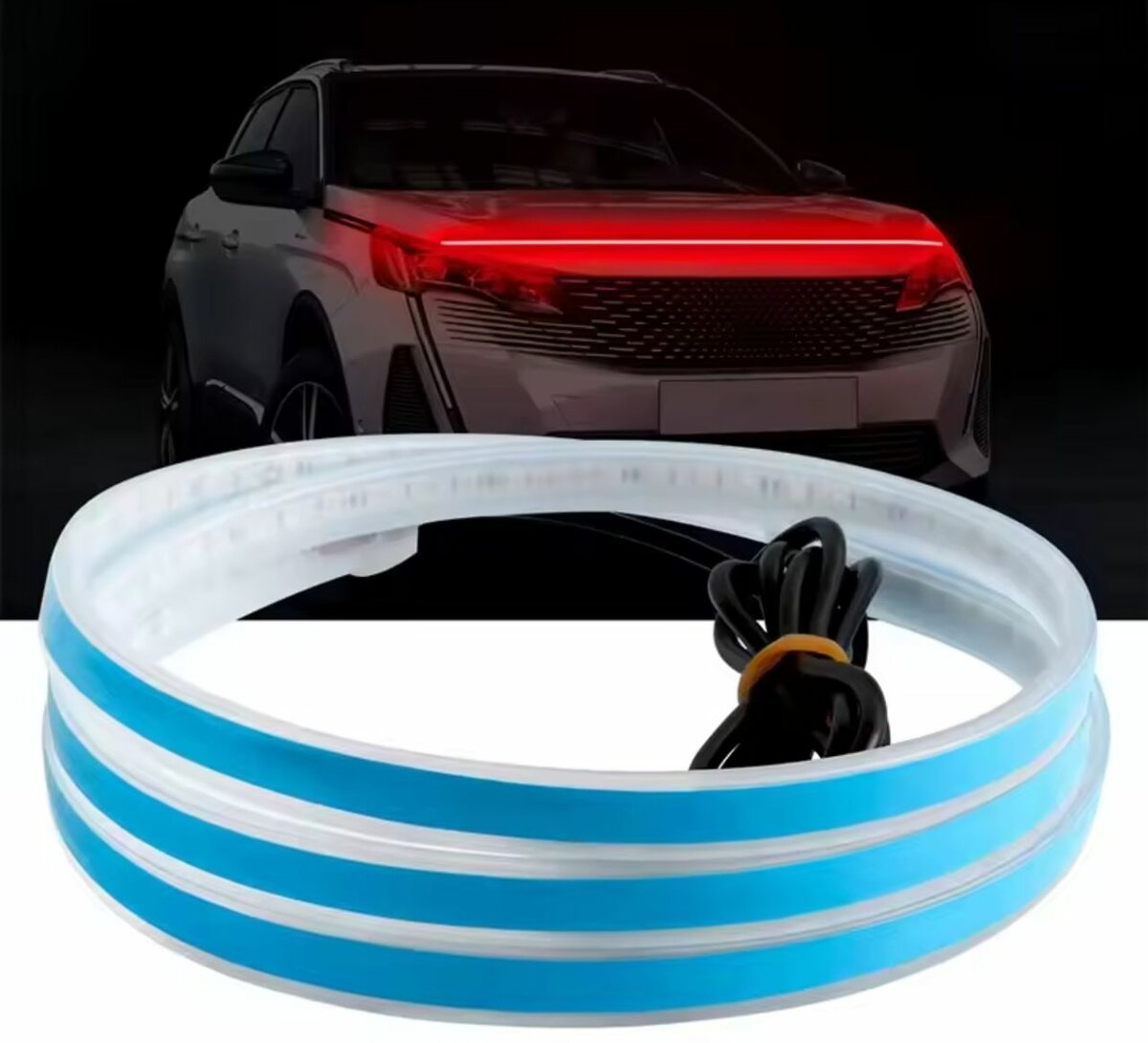 Feux de capot de voiture à LED 12v Rouge 150 cm