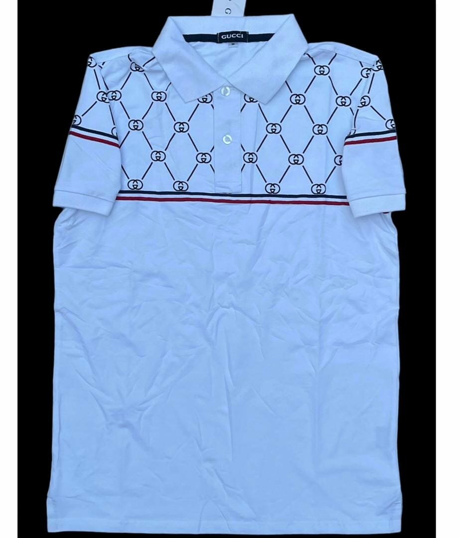 Polo coton glacé blanc