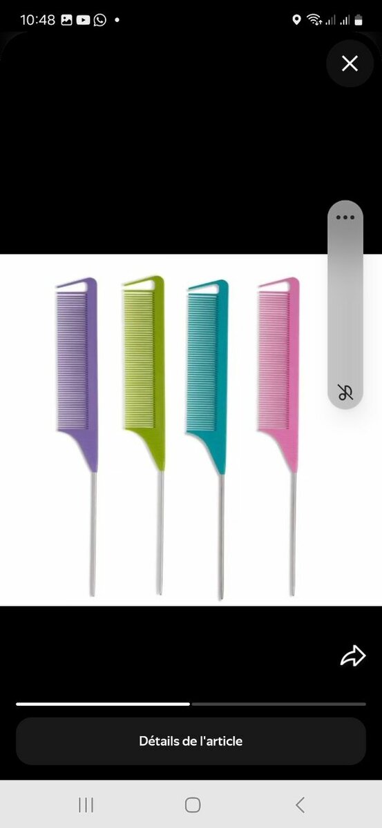 Peignes à queue colorés