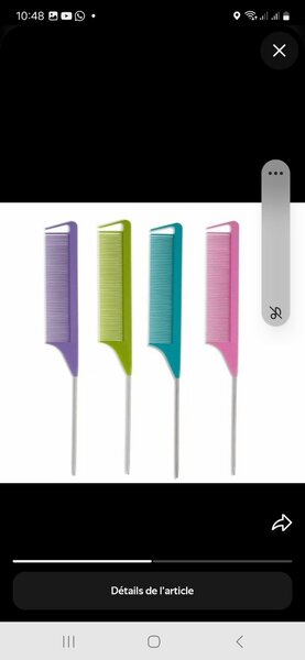 Peignes à queue colorés