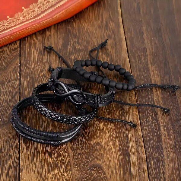 Ensemble de Bracelets en Cuir