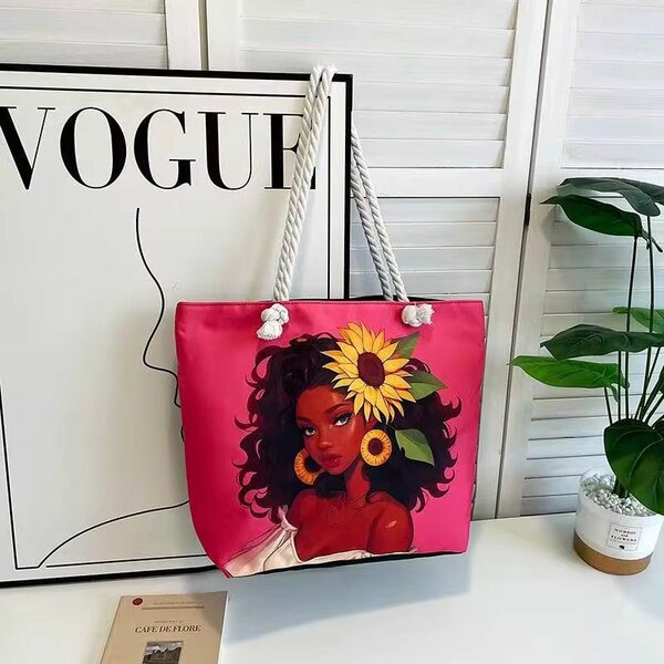 Sac cabas rose en toile