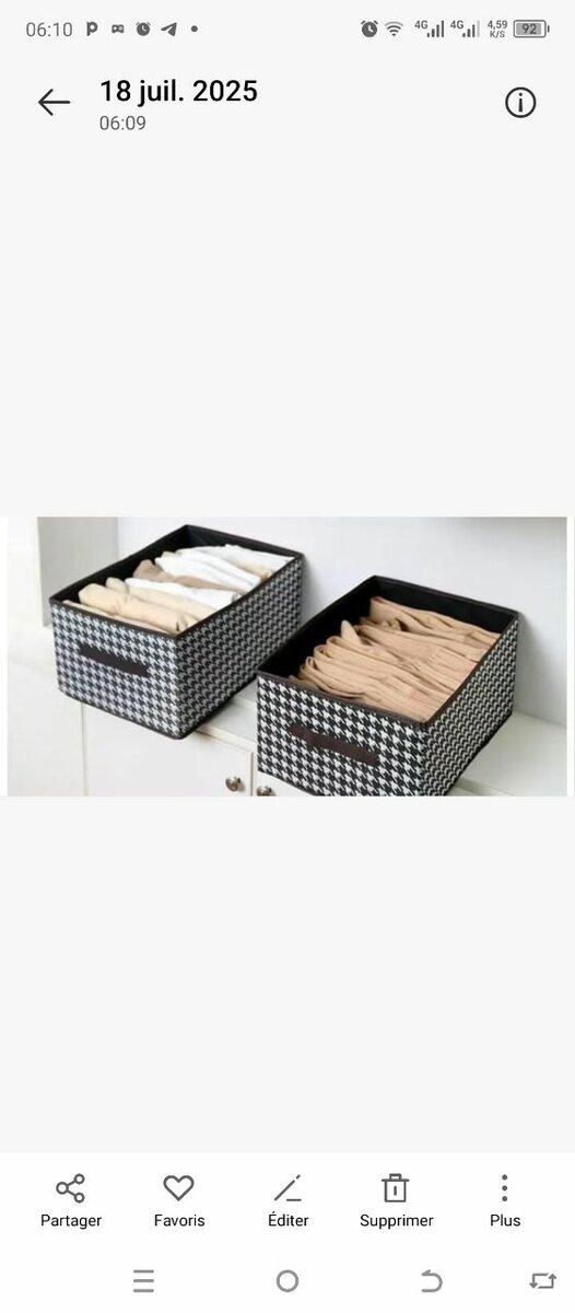 Boîte de rangement pliable