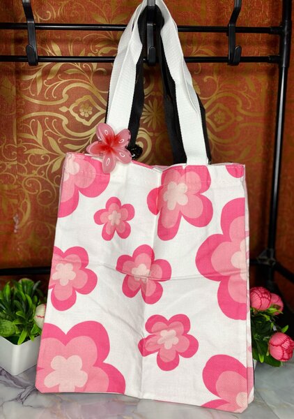 Sac en toile à fleurs
