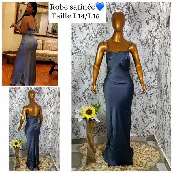 Robe longue satinée élégante