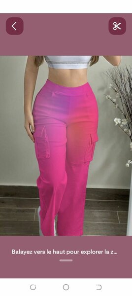 Pantalon cargo rose femme