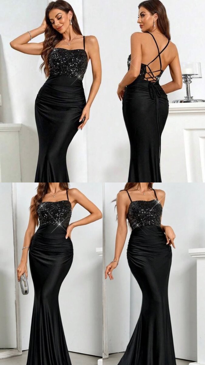 Robe soirée noire élégante