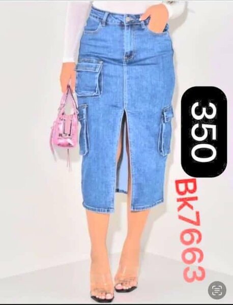 Jupes en jeans avec fentes pour femme