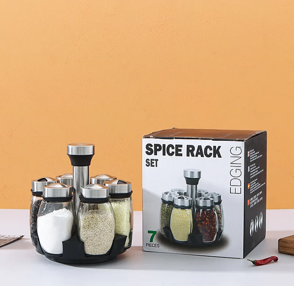 Ensemble de pots à épices rotatif