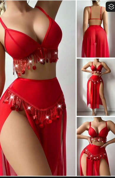 Ensemble de danse orientale rouge