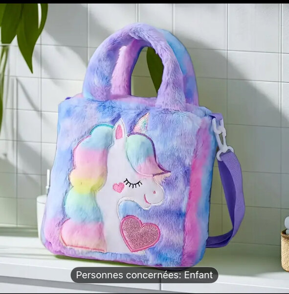 Sac à bandoulière licorne peluche