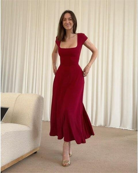 Robe élégante orange femme