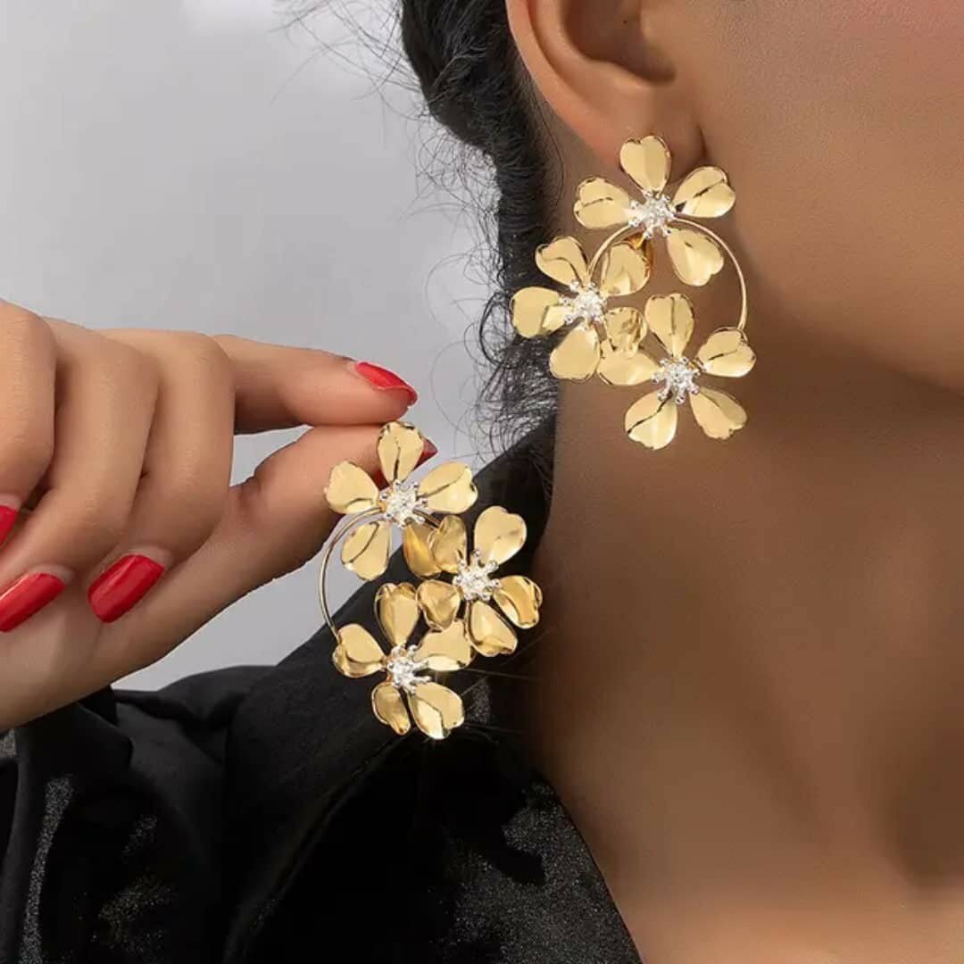 Boucles d'oreilles florales épaisses