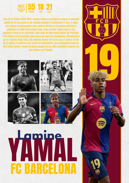 Poster FC Barcelone Lamine Yamal