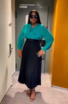 robe vert haut noir bas