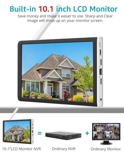 CCTV cameras 4CH & 8CH with 10inch monitor wireless connecti