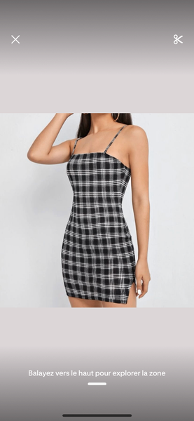 Robe moulante à carreaux sexy